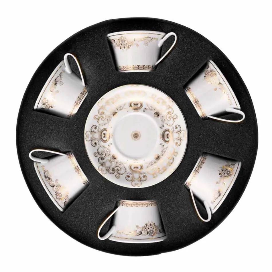 Rosenthal Versace Medusa Gala Set filxhan çaji Gold 6 f Viadurini