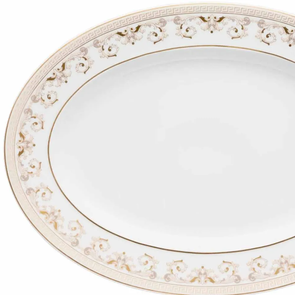 Rosenthal Versace Medusa Gala Pjatë ovale 34cm me dizajn porcelani Viadurini