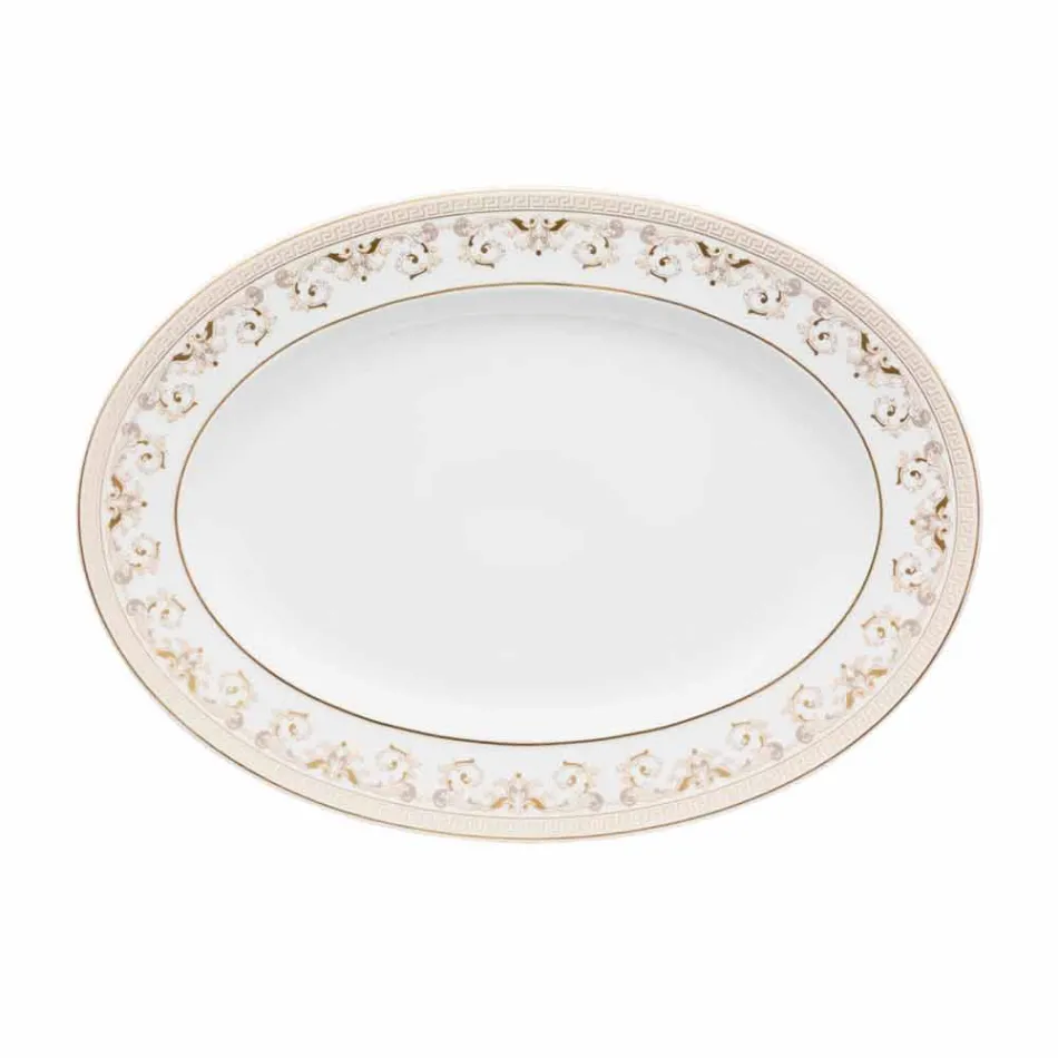 Rosenthal Versace Medusa Gala Pjatë ovale 34cm me dizajn porcelani Viadurini
