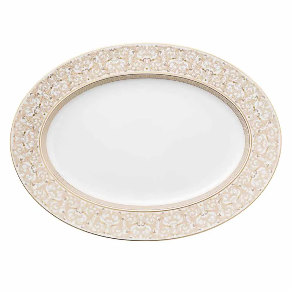 Pjatë Rosenthal Versace Medusa Gala Oval 40cm me dizajn porcelani Viadurini