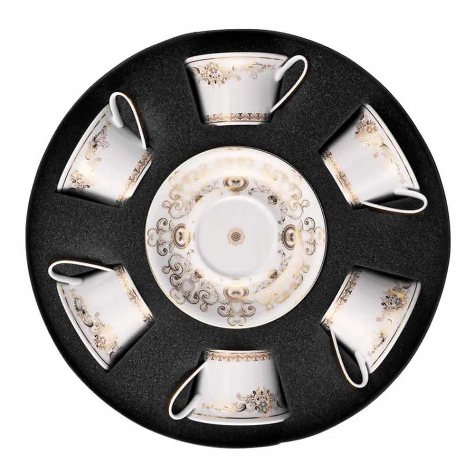 Set filxhan çaji porcelani Rosenthal Versace Medusa Gala 6 copë Viadurini