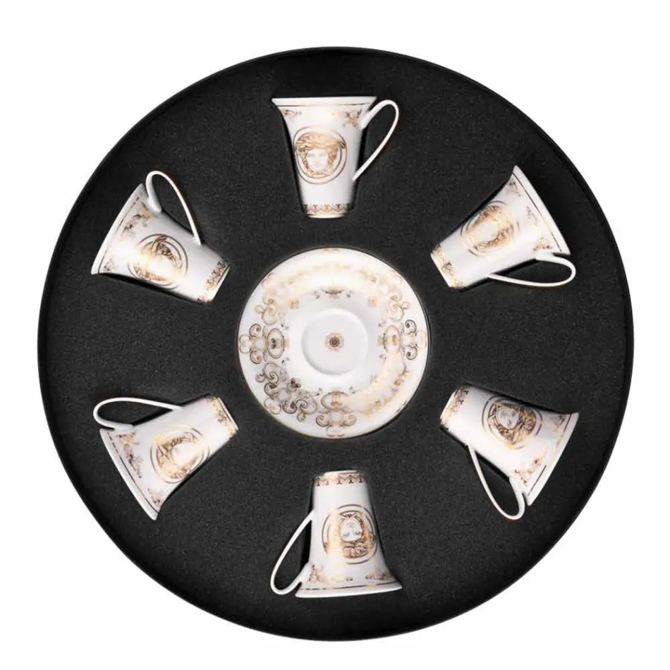 Set Rosenthal Versace Medusa Gala kupa ekspres 6 copë porcelani Viadurini