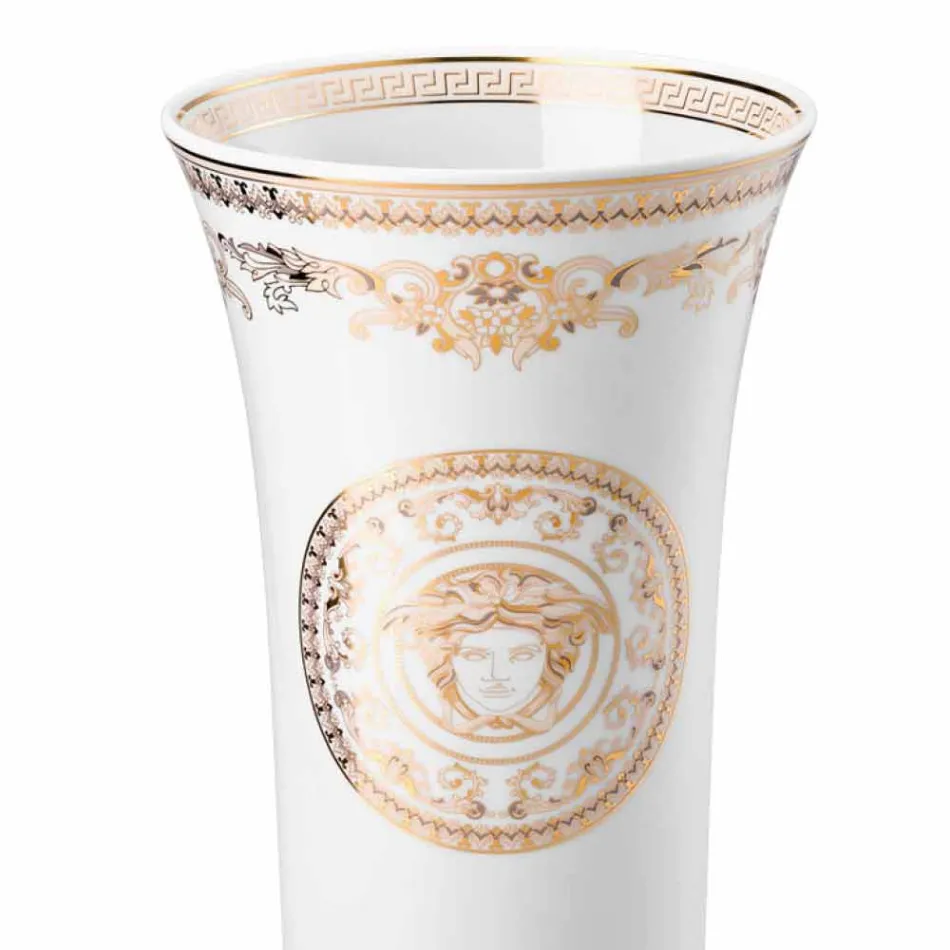 Rosenthal Versace Medusa Gala Vazo porcelani dizajn h 26cm Viadurini