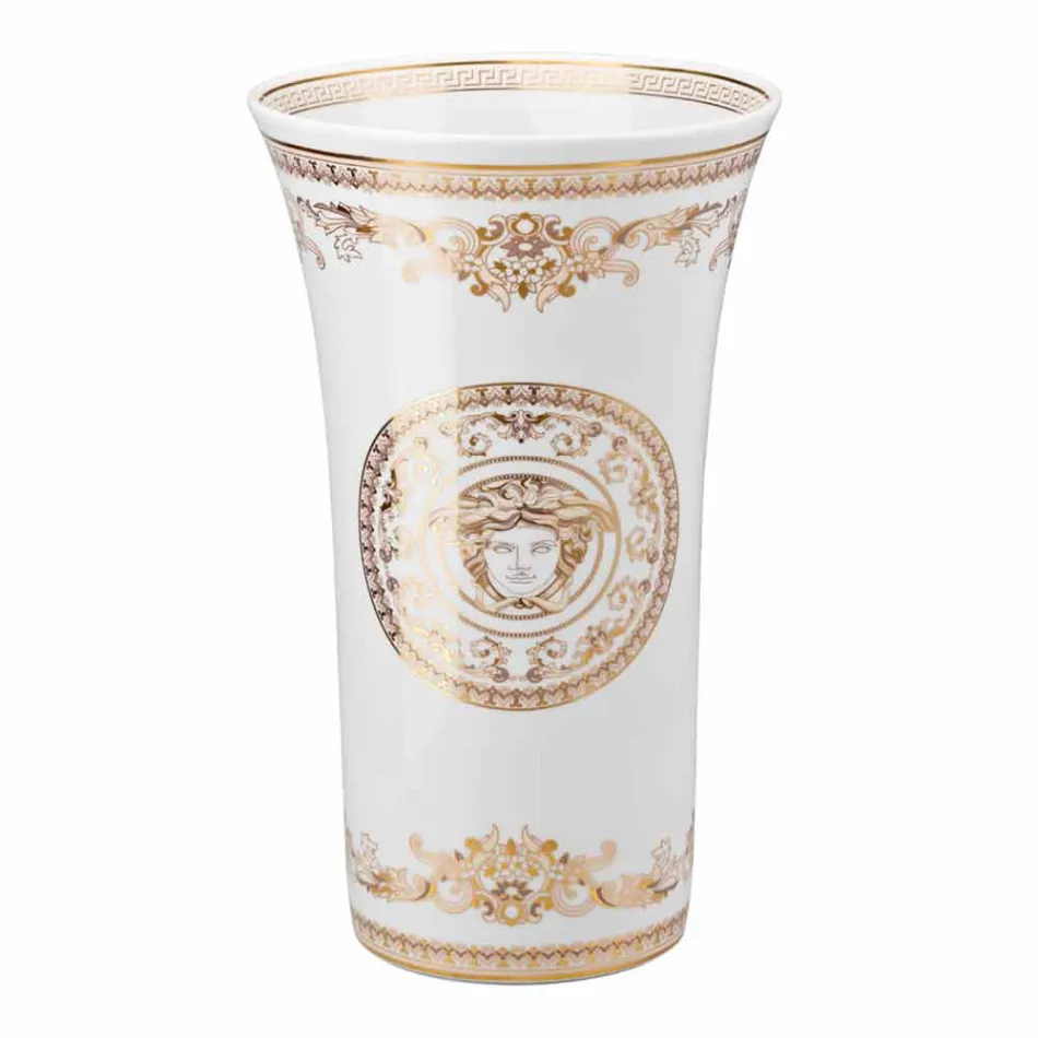 Vazo Rosenthal Versace Medusa Gala me dizajn porcelani h 34cm Viadurini