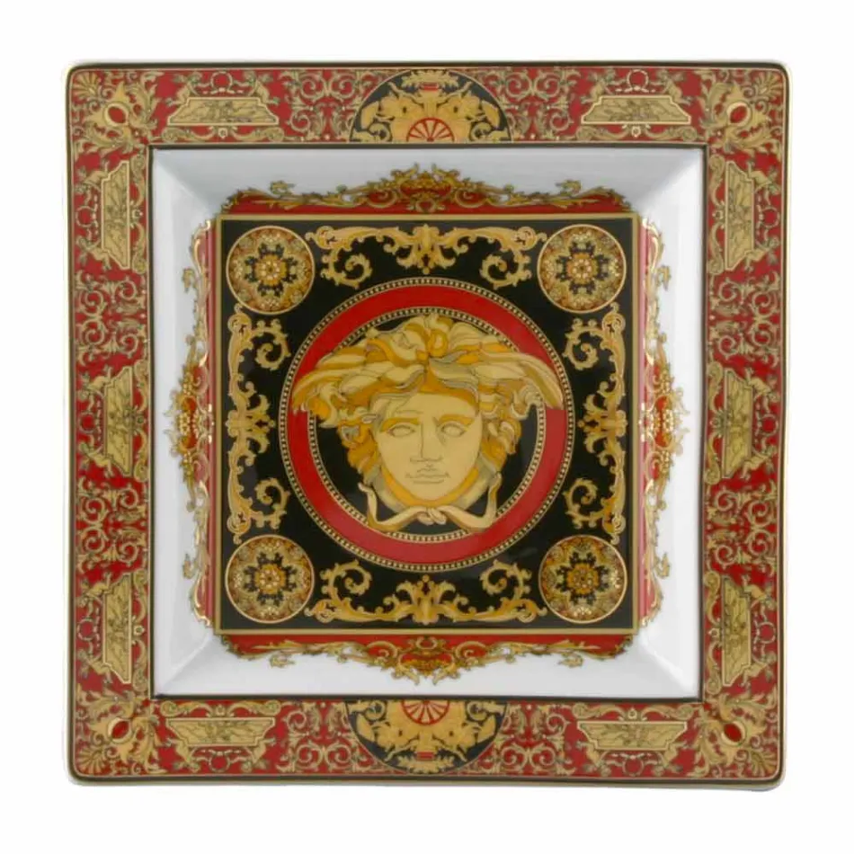 Kupa e dizajnit prej porcelani Rosenthal Versace Medusa Rosso 22cm Viadurini