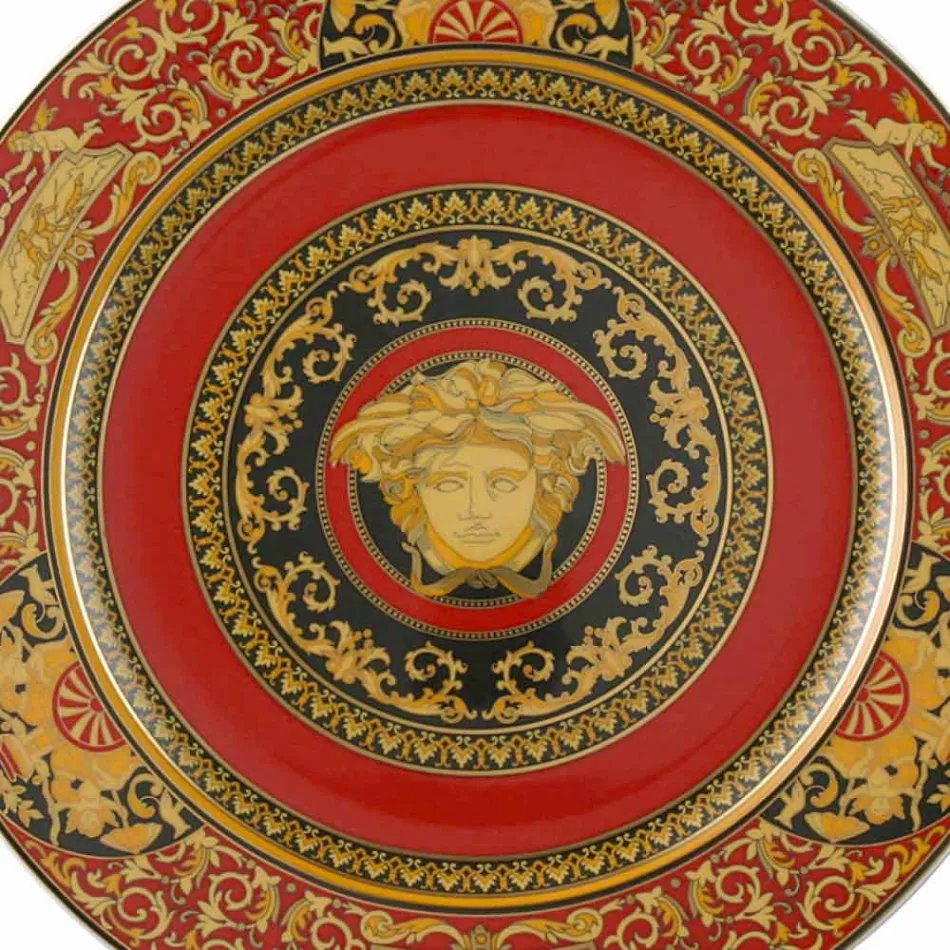 Mbajtëse pjate Rosenthal Versace Red Medusa 30cm në porcelan Viadurini