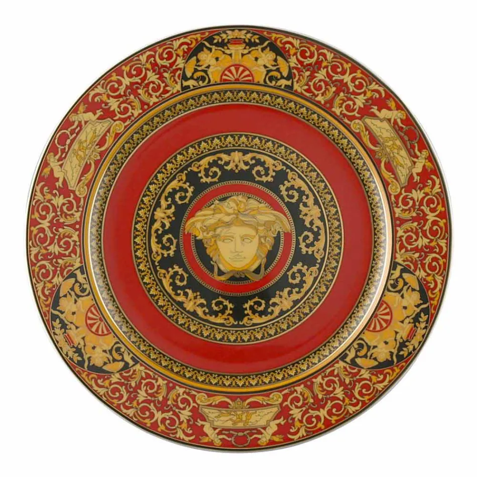 Mbajtëse pjate Rosenthal Versace Red Medusa 30cm në porcelan Viadurini