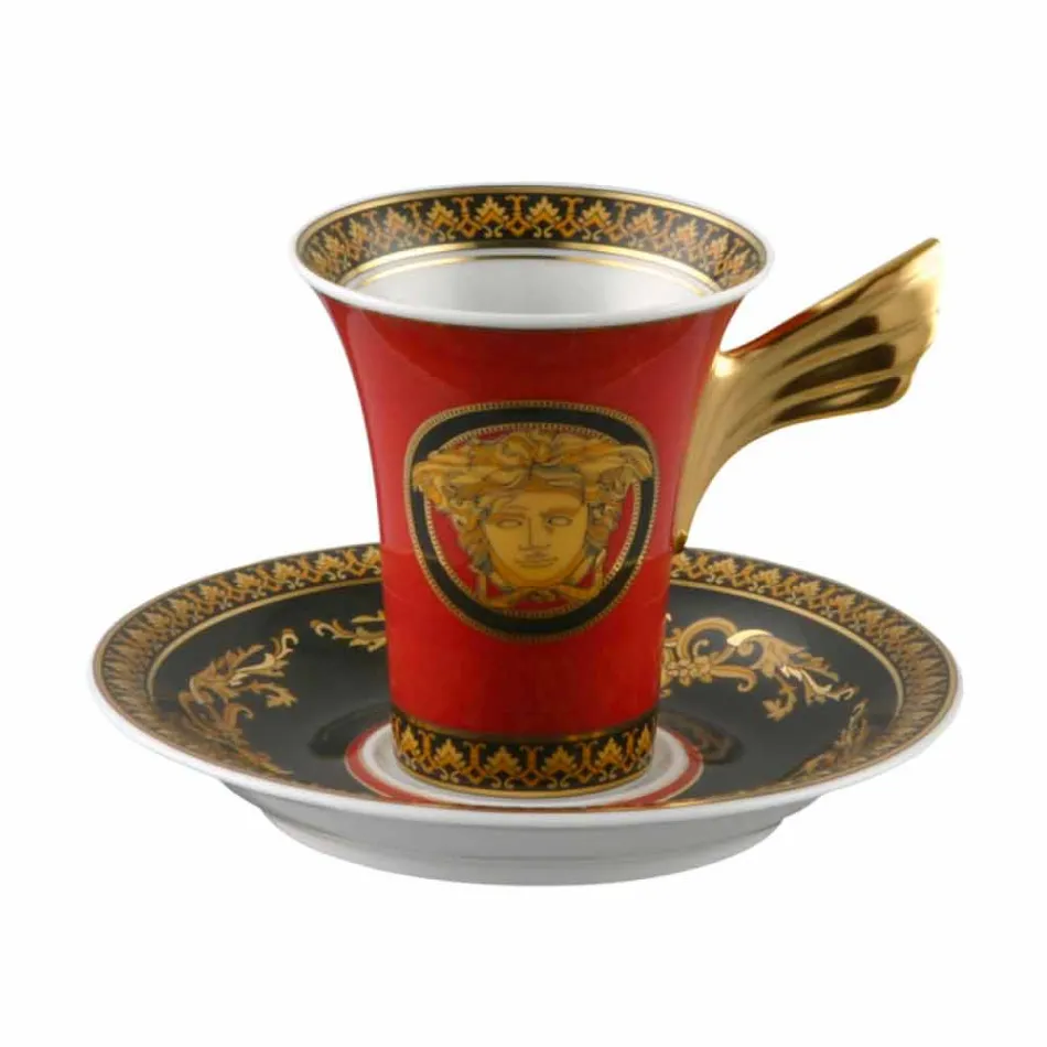 Set filxhani për ekspres Rosenthal Versace Medusa Red në porcelan 6 copë Viadurini