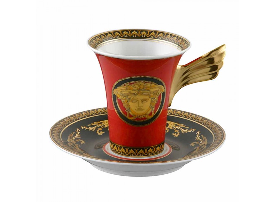 Kupa e porcelanit me dizajn të lartë Rosenthal Versace Medusa Rosso Viadurini
