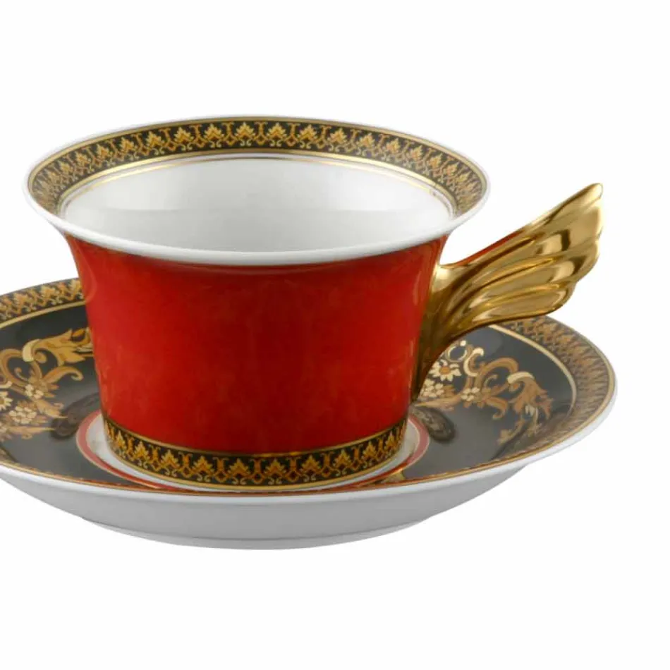 Filxhan çaji Rosenthal Versace Medusa Rosso me dizajn modern prej porcelani Viadurini