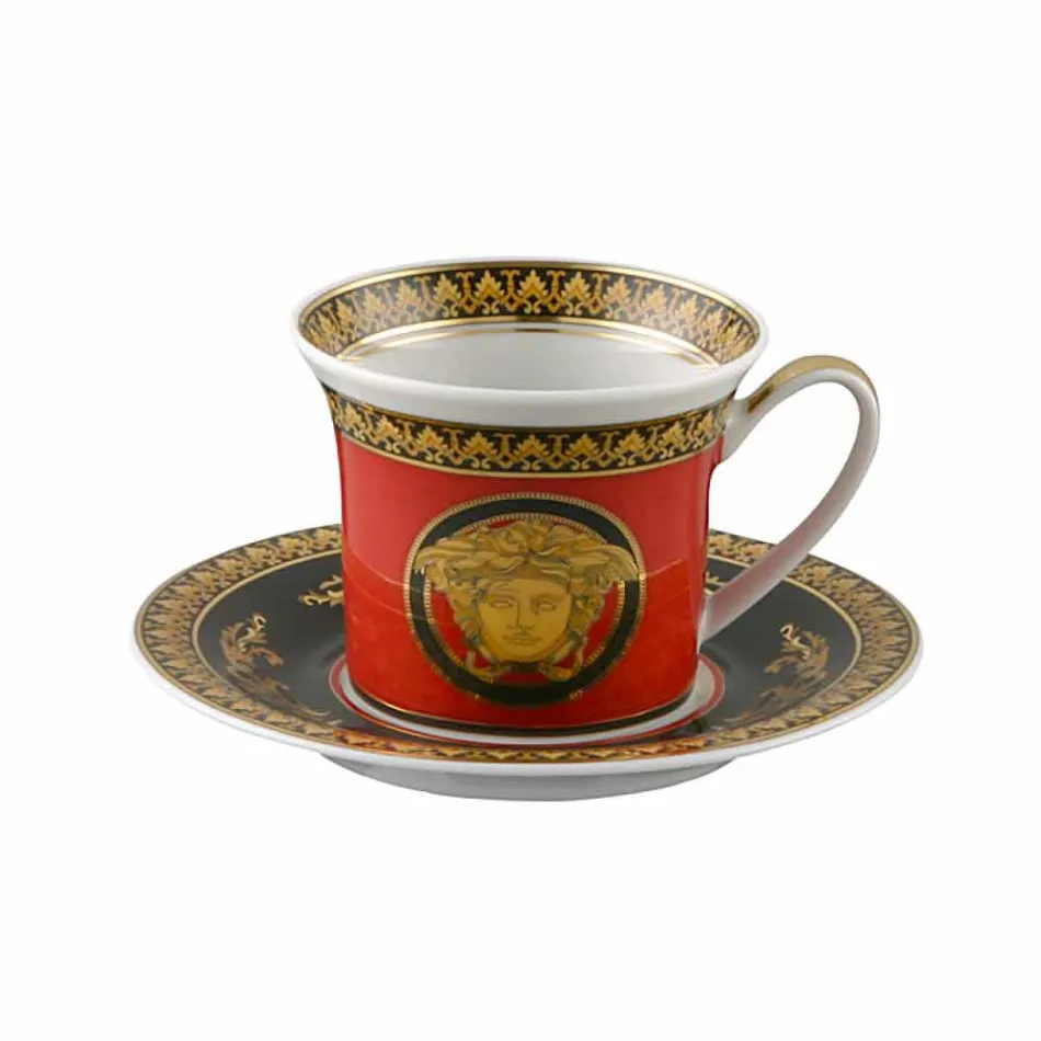 Kupa Rosenthal Versace Red Medusa Espresso në dizajn porcelani Viadurini