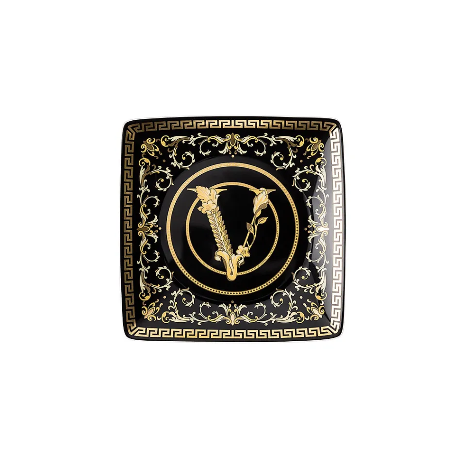 Rosenthal Versace Virtus Gala 6 Kupa të sheshta katrore 15x15 cm në porcelan - barok Viadurini