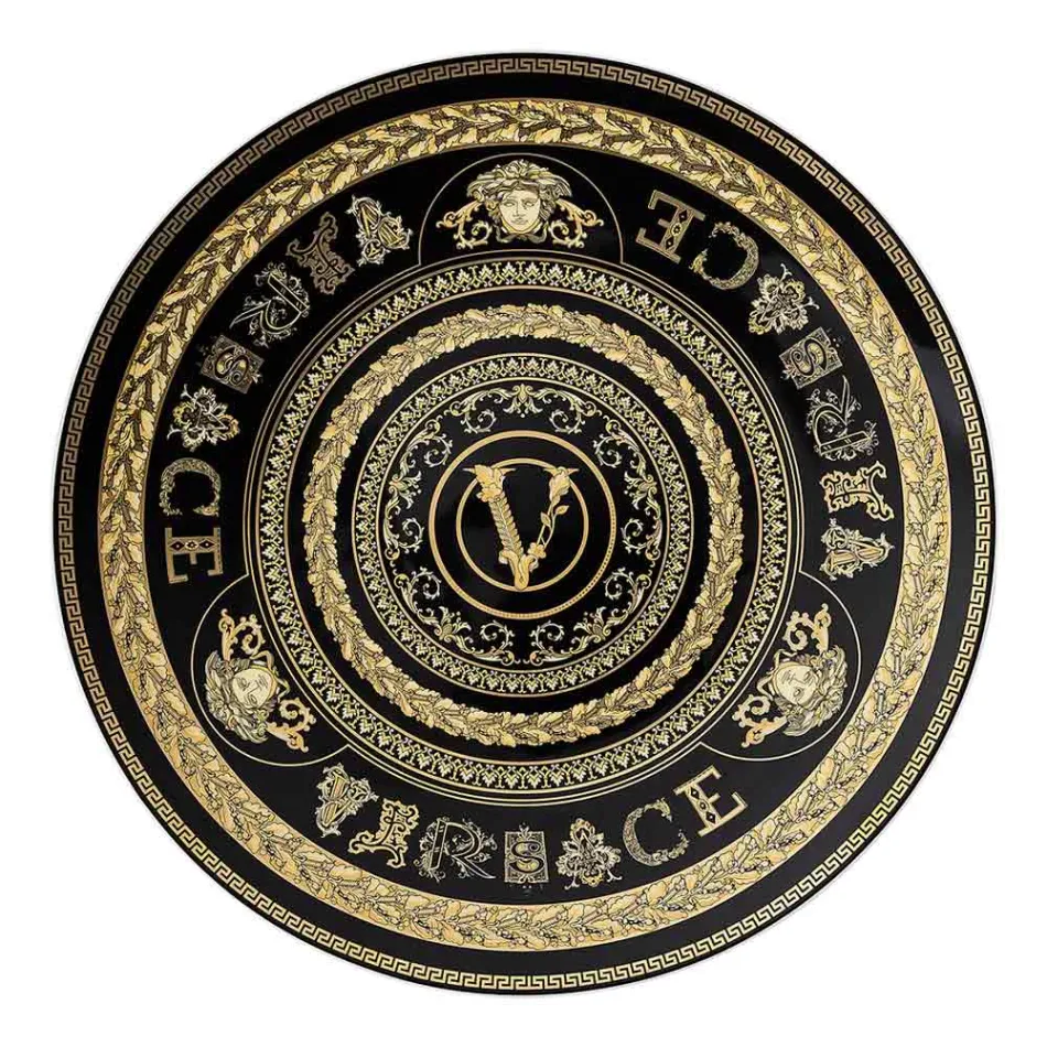 Rosenthal Versace Virtus Gala Placeholder Diametri i pjatës 33 cm në Porcelan - Barok Viadurini