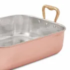 Pjekës drejtkëndëshe për Turqinë në bakër të konservuar me dorë 40x30 cm - Giampaolo Viadurini