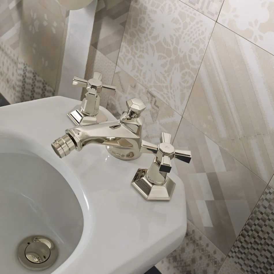 Tap bidet me 3 vrima në stilin e cilësisë së mirë tunxh Prodhuar në Itali - Silvana Viadurini