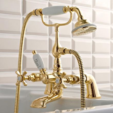 Rubineti i vaskës prej bronzi me dush dore në stilin luksoz klasik - Fioretta Viadurini
