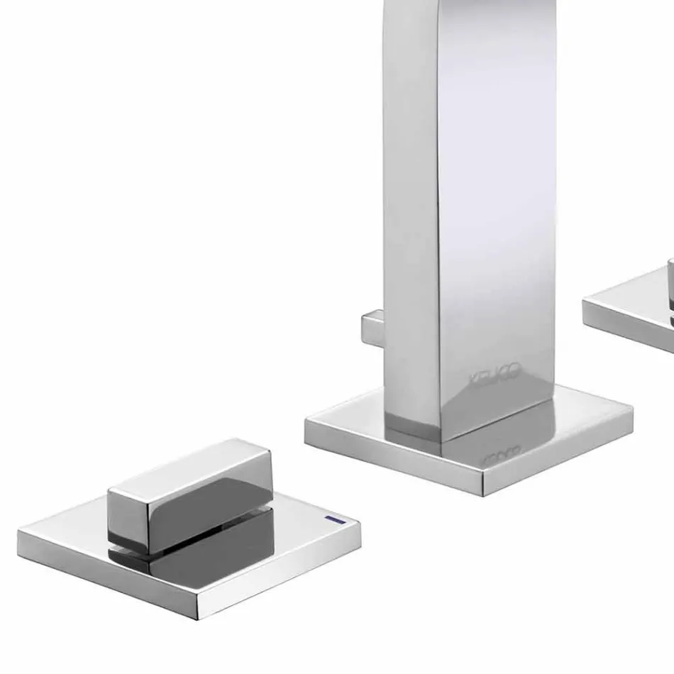 Përzierës lavamani banjo me dizajn modern me 3 vrima metalike - Etto Viadurini