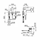 Përzierës lavamani banjo me dizajn modern me 3 vrima metalike - Etto Viadurini