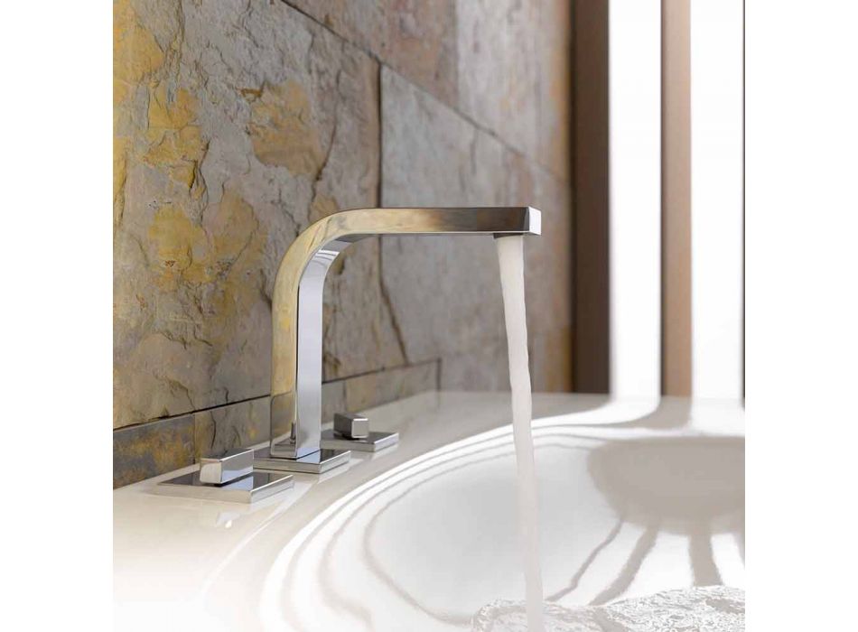Përzierës lavamani banjo me dizajn modern me 3 vrima metalike - Etto Viadurini