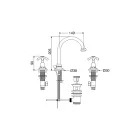 Rubineti i cilësisë së mirë të legenit në tunxh me 3 vrima Prodhuar në Itali - Klarisa Viadurini