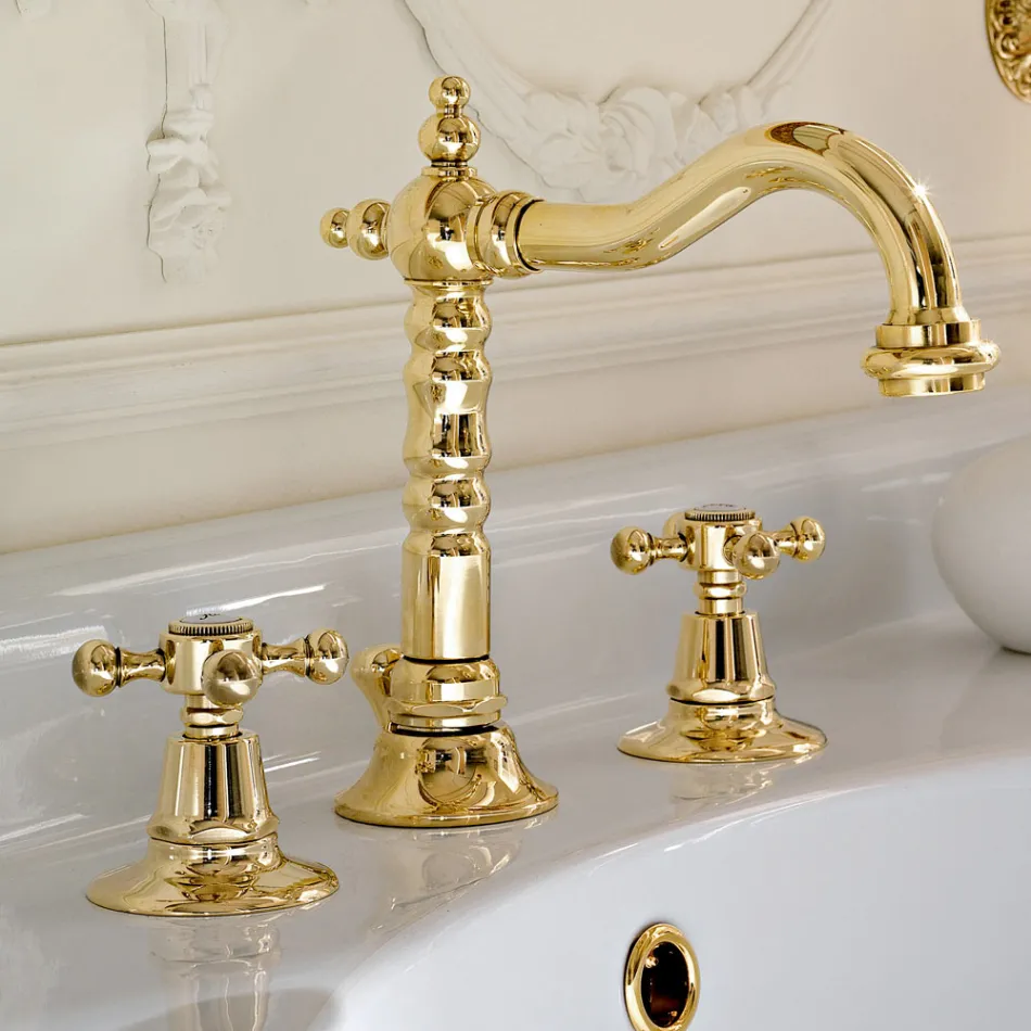 Rubineti i legenit me 3 vrima me dizajn të cilësisë së mirë në tunxh Prodhuar në Itali - Ursula Viadurini