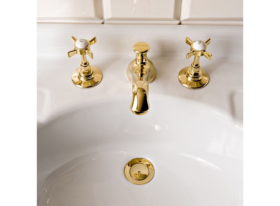 Tap lavamani tunxh me 3 vrima, stil i cilësisë së mirë, Prodhuar në Itali – Katerina Viadurini