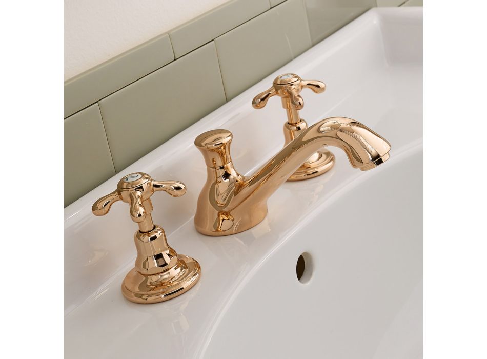 Tap lavamani prej bronzi me 3 vrima Vintage Prodhuar në Itali – Klarisa Viadurini