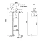 Rubineti i vaskës në dysheme me dush dore prej tunxhi Prodhuar në Itali - Noriana Viadurini