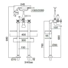 Çezma klasike e vaskës prej tunxhi në dysheme me dush dore - Fioretta Viadurini