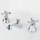 Rubineti i lavamanit të banjës me 3 vrima në tunxh me kullues të stilit klasik - Ercolina Viadurini