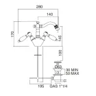 Trokitje klasike e bidetit me një vrimë me leva tunxhi të punuar me dorë - Noriana Viadurini
