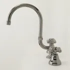 Rubineti i lavamanit të banjës me 3 vrima në tunxh me grykë të lartë dhe kullues - Ercolina Viadurini