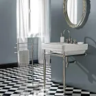 Rubineti i lavamanit të banjës me 3 vrima në tunxh me grykë të lartë dhe kullues - Ercolina Viadurini