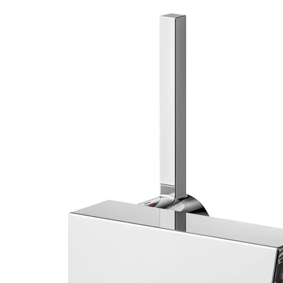 Çek mikseri me një levë bideti me kullim me dizenjo në katror - Erik Viadurini