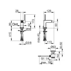 Çek mikseri me një levë bideti me kullim me dizenjo në katror - Erik Viadurini
