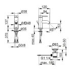 Përzierëse me një levë me trokitje me tunxh Dizajn i rrumbullakët - Antilio Viadurini
