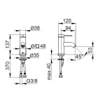 Përzierëse me një levë me trokitje me tunxh Dizajn i rrumbullakët - Antilio Viadurini