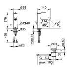 Përzierëse me një levë me trokitje me tunxh Dizajn i rrumbullakët - Antilio Viadurini