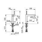 Rubineti i përzierjes së legenit me një levë tunxhi me dizajn katror - Erik Viadurini