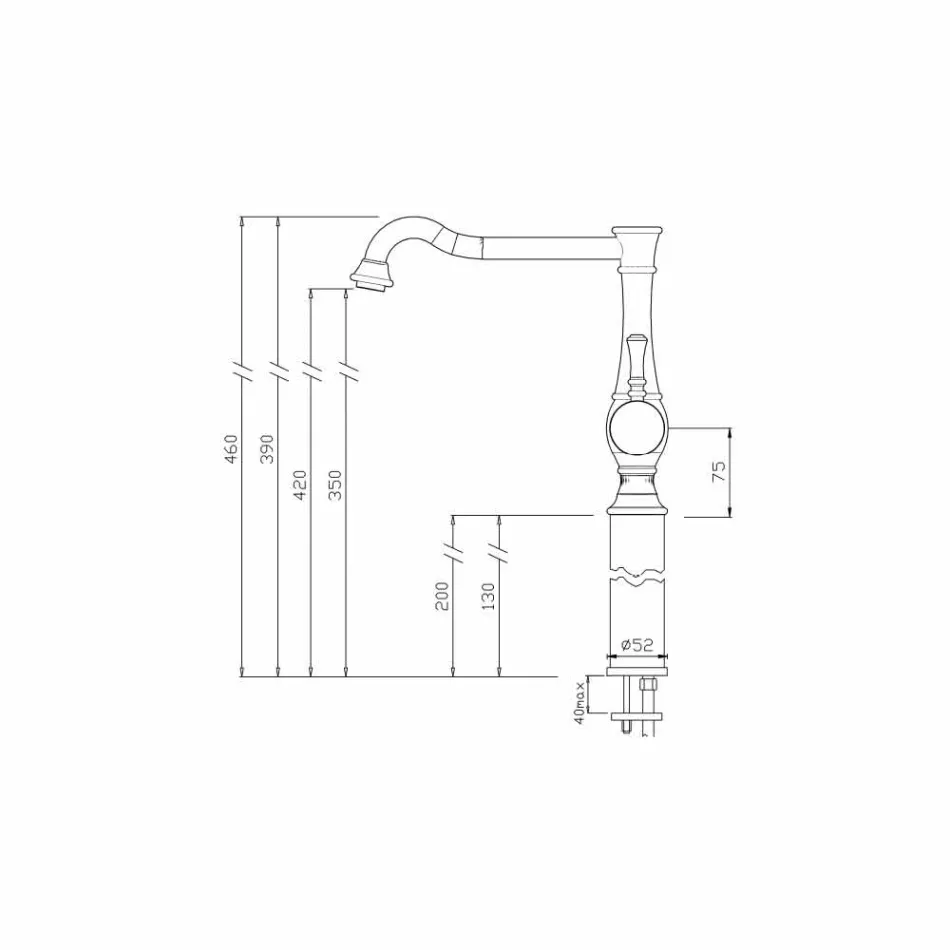 Trokitje e lehtë e mikserit të pellgut të dizajnit të lartë të prodhuar në Itali - Neno Viadurini