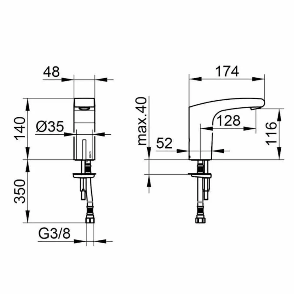 Rubineti i lavamanit banjo metalik modern me sensor infra të kuqe - Gonzo Viadurini