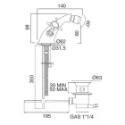 Prekja klasike e bidetit me një vrimë me doreza tunxhi dhe fluture - Miriano Viadurini