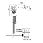 Trokitje e vogël e bidetit me një vrimë në tunxh me doreza klasike fluturash - Fioretta Viadurini