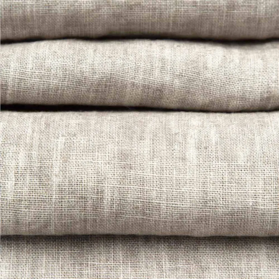 Vrapues prej liri ngjyrë bezhë me buzë të palosura luksoze italiane artizanale - Limao Viadurini