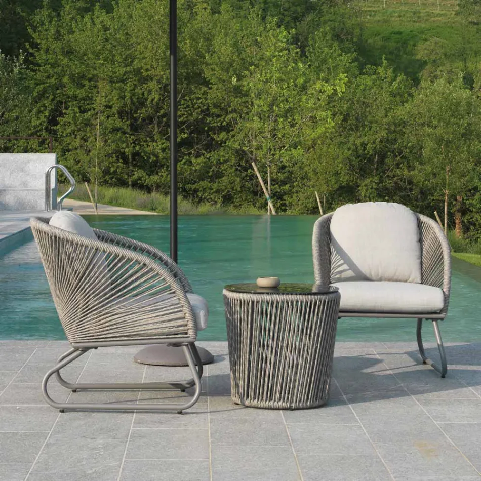 Sallon i perbere nga 2 kolltuqe me tavoline kafeje - valixhe Viadurini