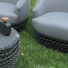 Set Lounge me bazë pëlhure të endur në natyrë - Pixie Viadurini