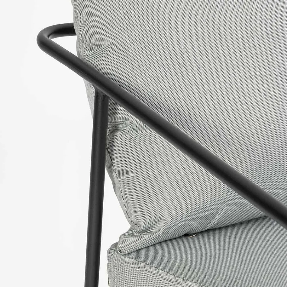 Sallon në natyrë me 1 divan, 2 kolltuqe dhe 2 tavolina çeliku - Preferoni Viadurini