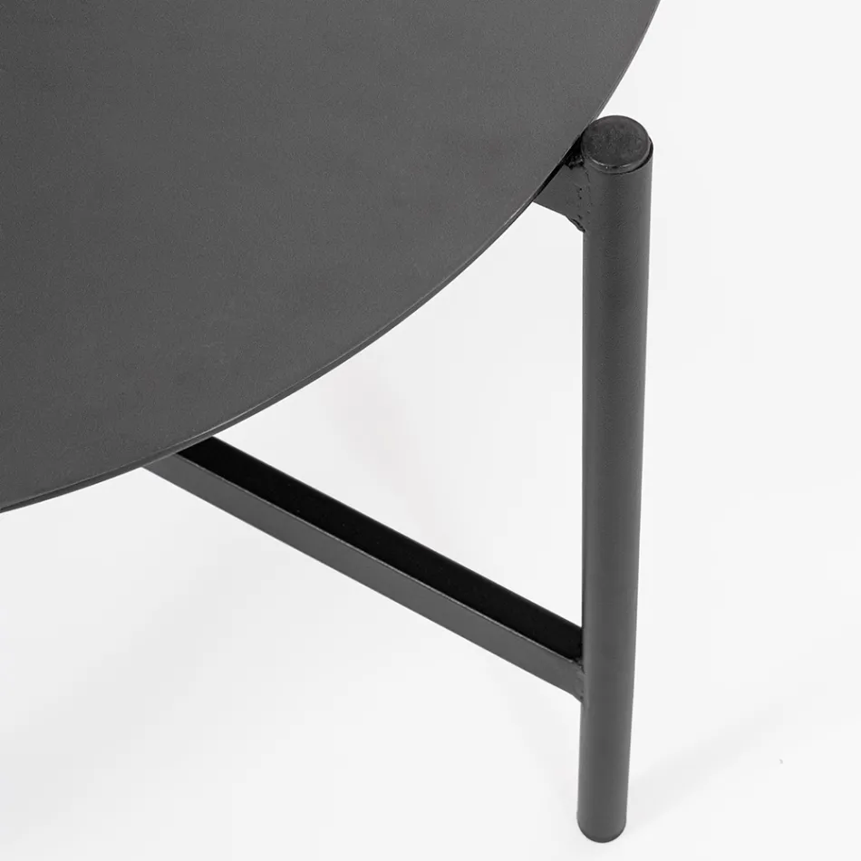 Sallon në natyrë me 1 divan, 2 kolltuqe dhe 2 tavolina çeliku - Preferoni Viadurini