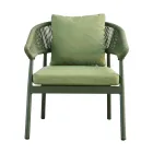 Dhomë ndenjeje në natyrë me jastëkë dhe krahë të rrumbullakosura - Zenith Viadurini