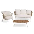 Sallon në natyrë me kornizë alumini dhe mbështetëse me litar - Skyline Viadurini